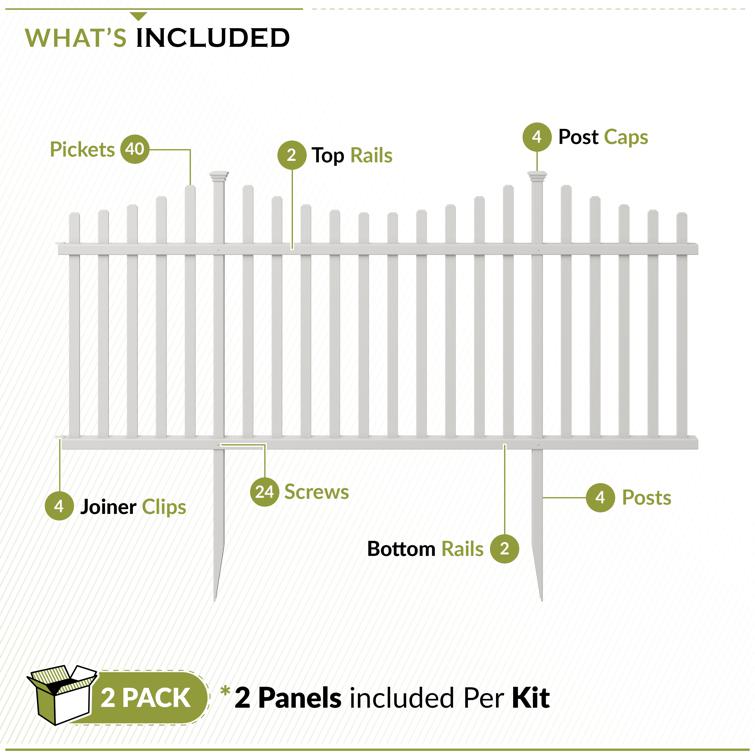 Manchester Vinyl Picket Garden Fence Kit